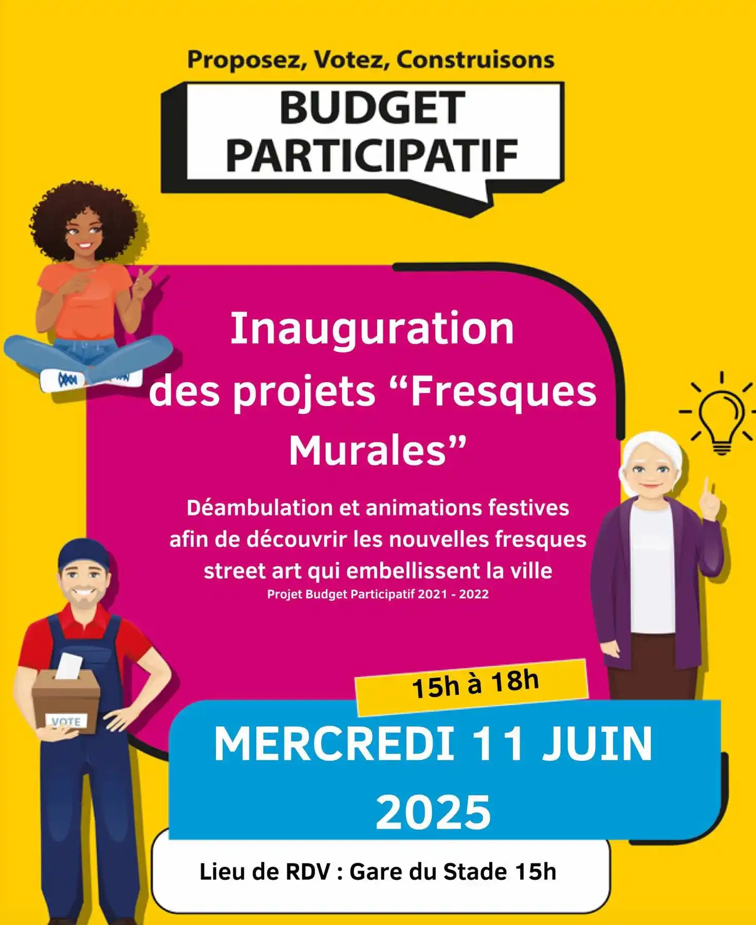 Image from Ville de Colombes: *J-1 avant l'inauguration des projets "Fresques murales"* 🎨🧑‍🎨  Dep...
