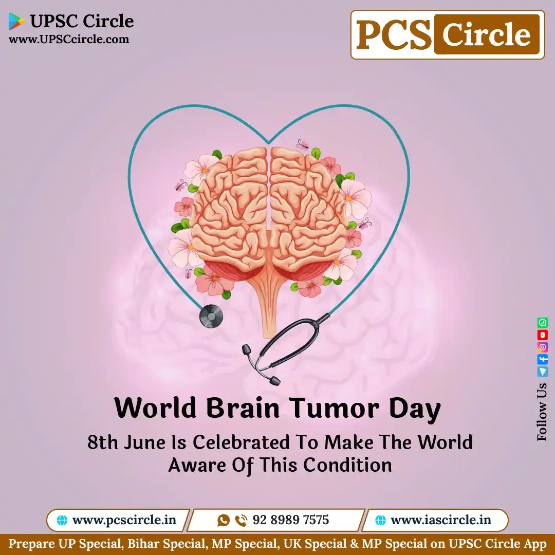 Image from PCS Circle ✅ • UPPCS RO ARO • BPSC • MPPSC • RAS REET • UKPCS • MPSC • GPSC: On World Brain Tumor Day, let's raise awareness, promote early diagnos...