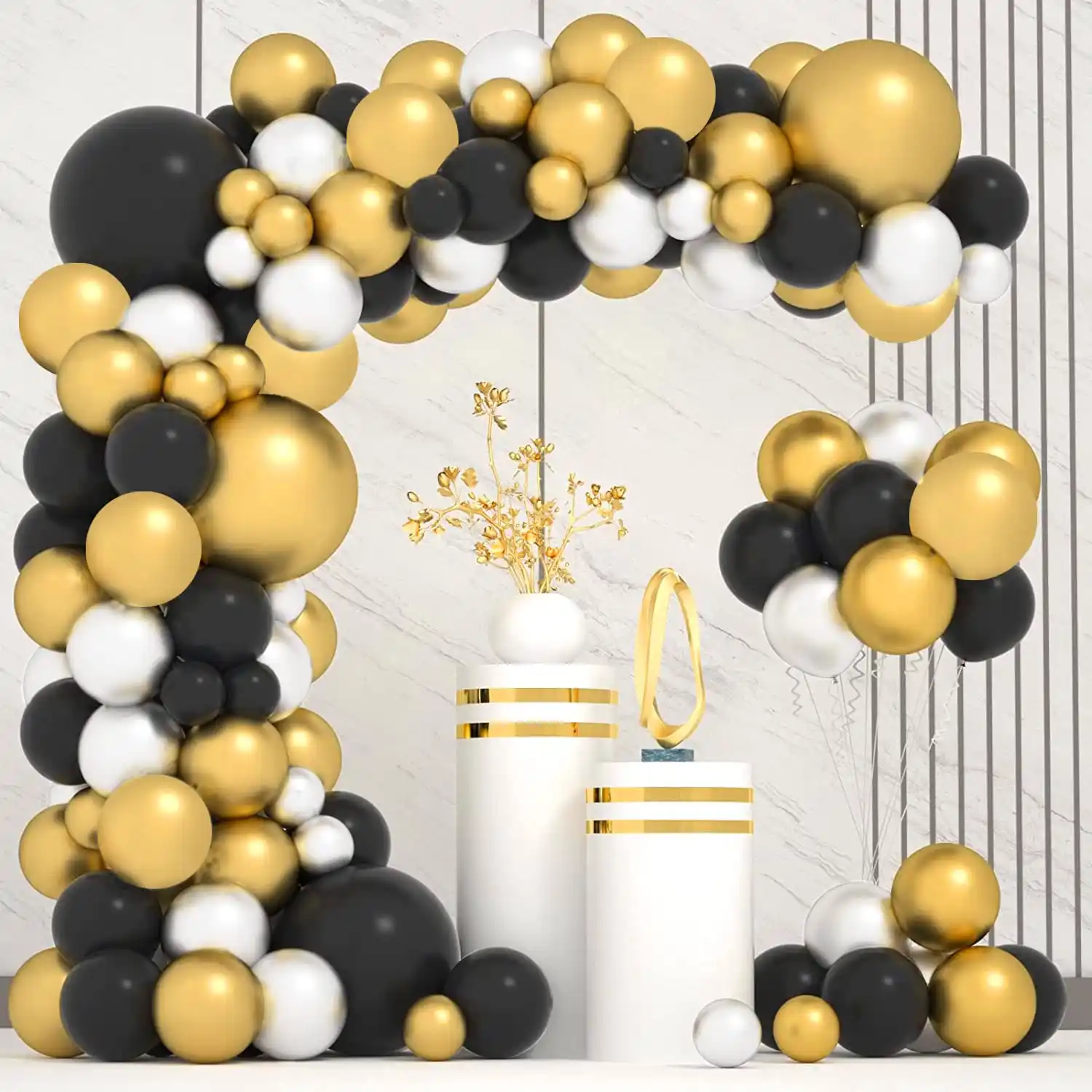 Image from Shop My Deals ( Best Online Shopping Deals, Offers Discount Site: *🔥🔥Party Propz Black And Golden Balloons - Pack of 50 Pcs Black Gold...