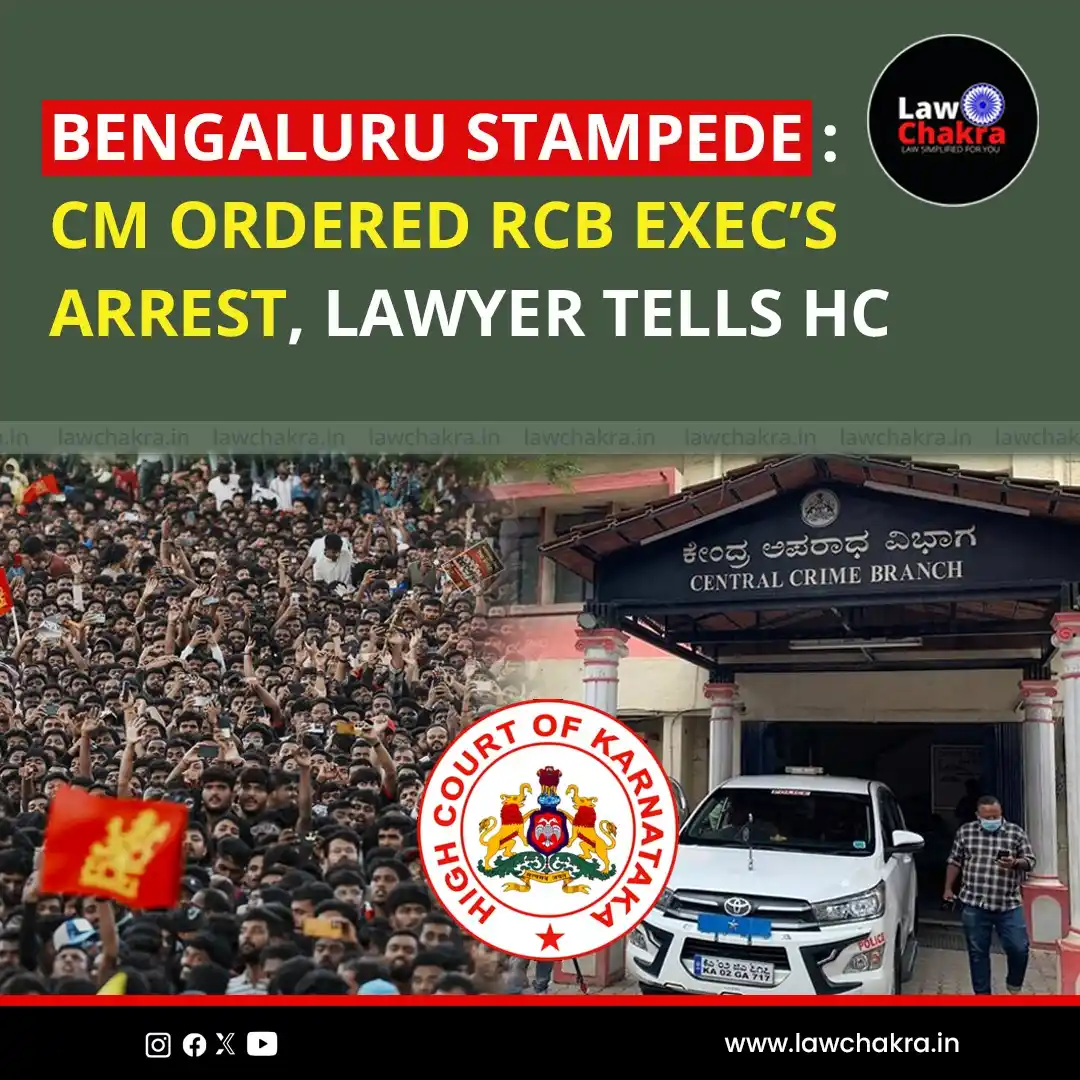Image from LawChakra: RCB’s marketing head Nikhil Sosale was arrested over the Bengaluru sta...