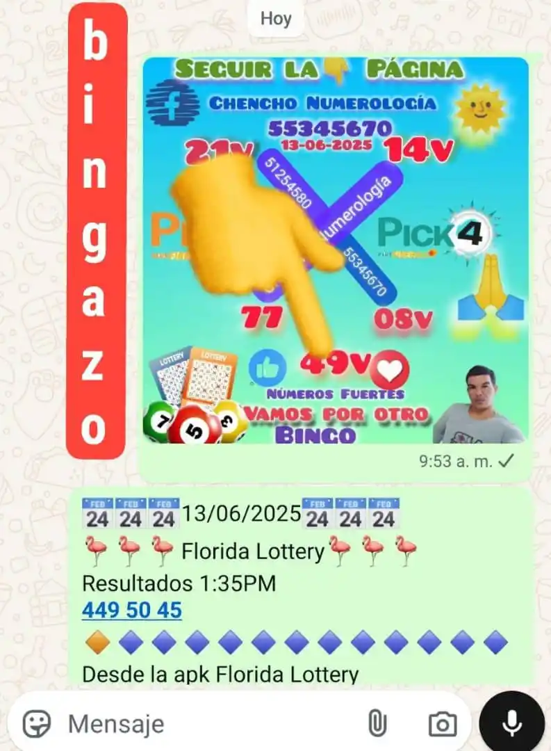 Image from Chencho Numerología: Super Bingazooo dado como 49 son desea recibir los pronósticos en What...