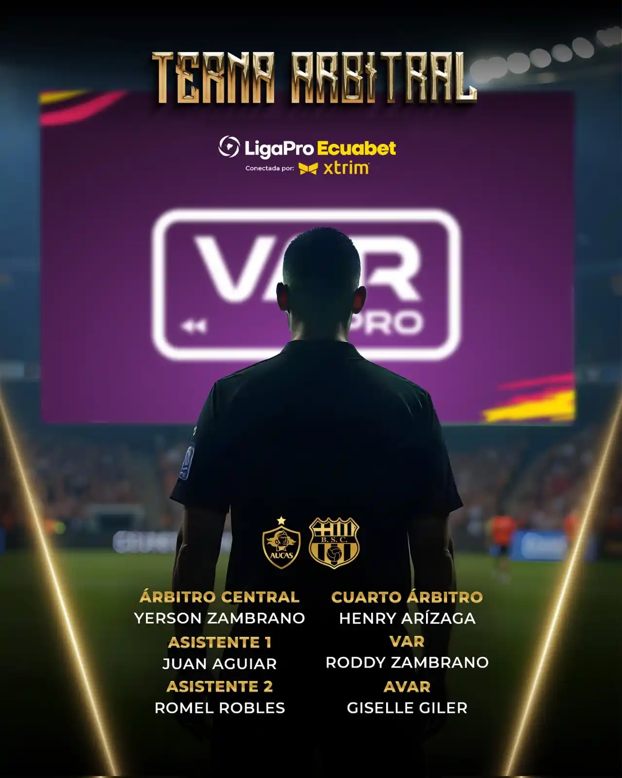 Image from Barcelona Sporting Club: Terna arbitral para el duelo de hoy contra <a class="text-blue-500 hov...