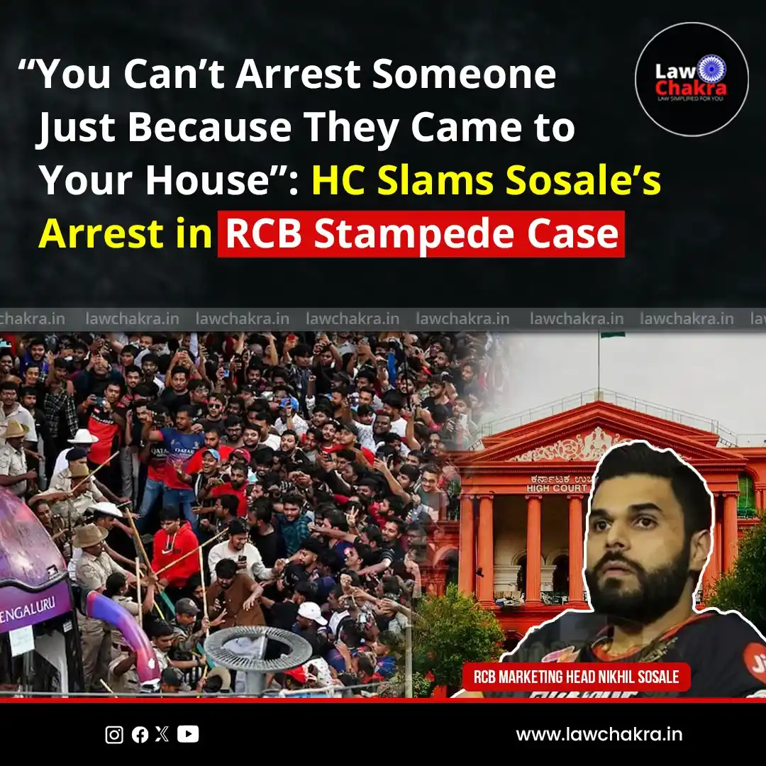 Image from LawChakra: Today, On 11th June, In the RCB stampede case, the Karnataka High Cour...