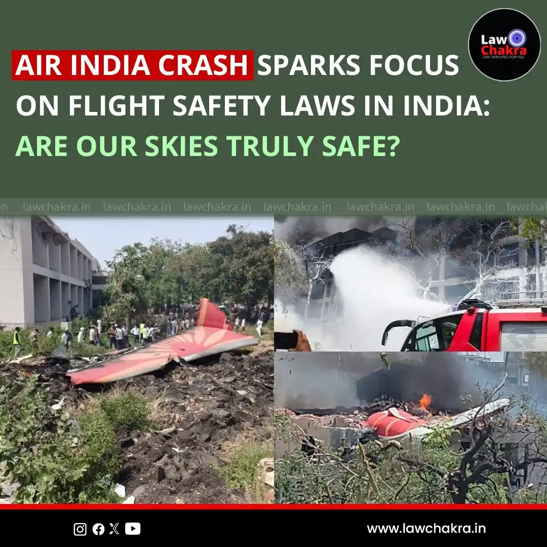 Image from LawChakra: Tragedy struck as an Air India flight with 242 people on board crashed...