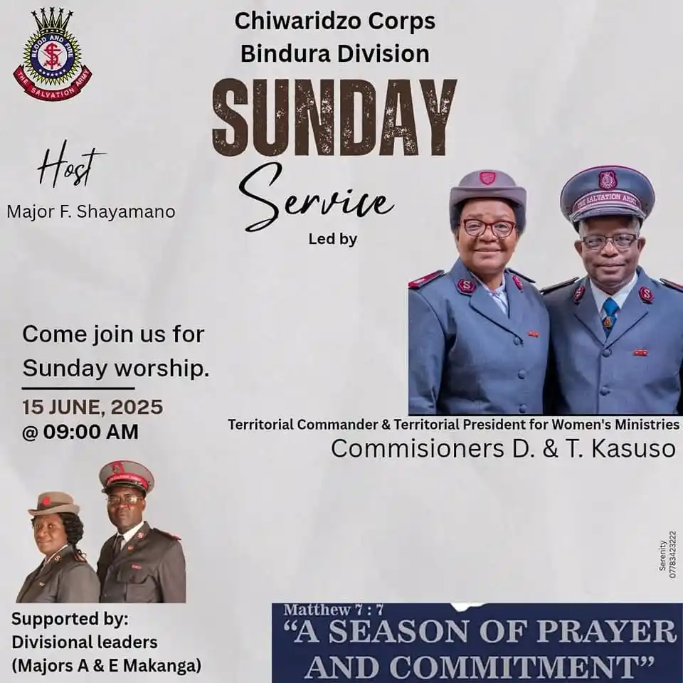 Image from The Salvation Army - Zimbabwe and Botswana Territory (Official): UPCOMING EVENTS <a class="text-blue-500 hover:underline cursor-poin...
