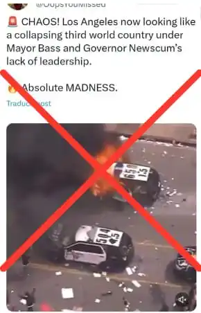 Image from Lupa Media: *4️⃣ ¿Un video viral de patrullas vandalizadas? ❌* Circula un video d...