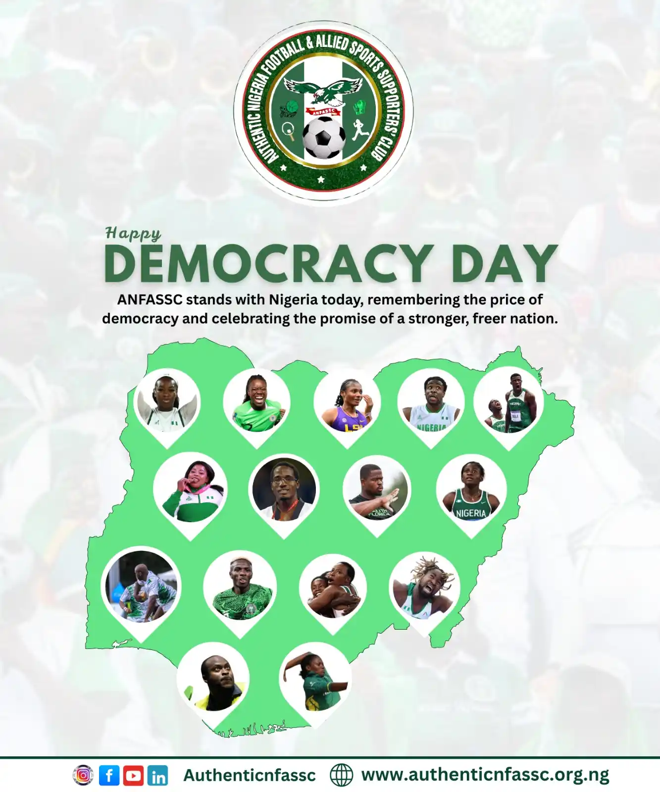 Image from Authentic Nigeria Football and Allied Sports Supporters Club.: A Day of Reflection, Unity, and Hope. Today, ANFASSC joins millions o...