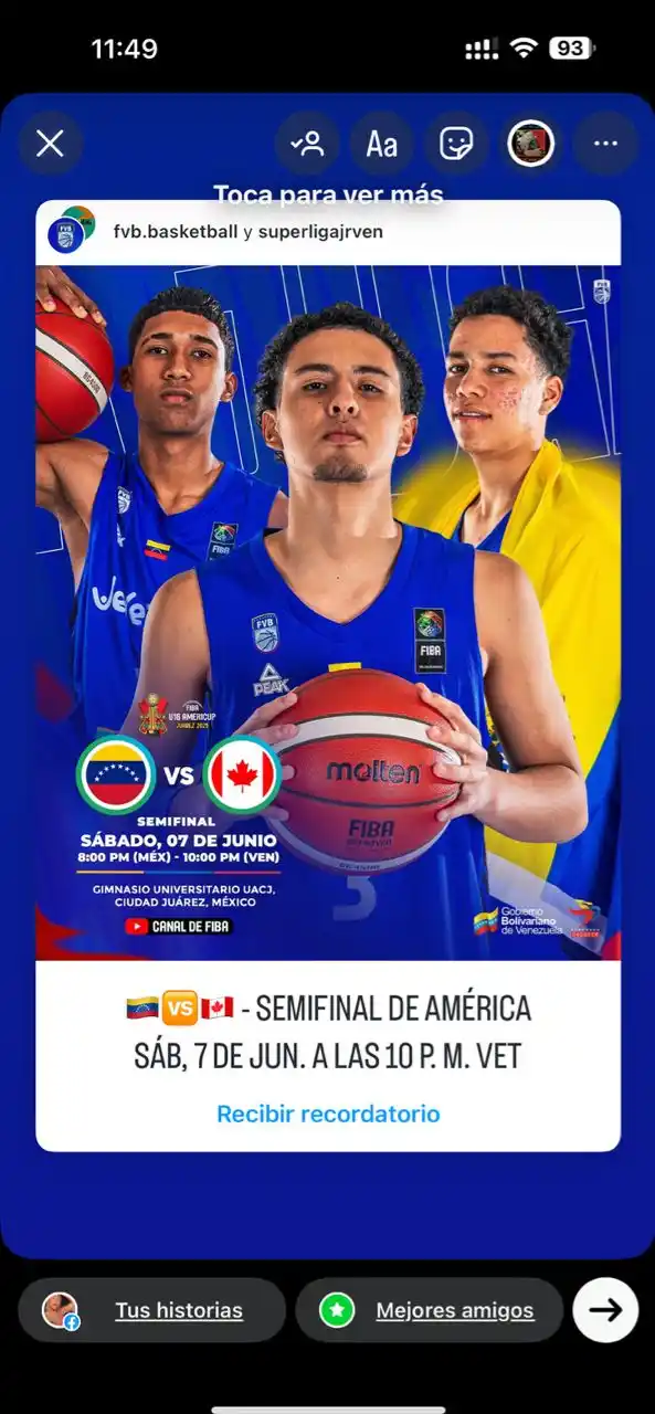 Image from Ivette “Canela” Borges: 🏀 A las 10pm los Sub16 ya mundialistas, jugarán la semifinal ante Ca...