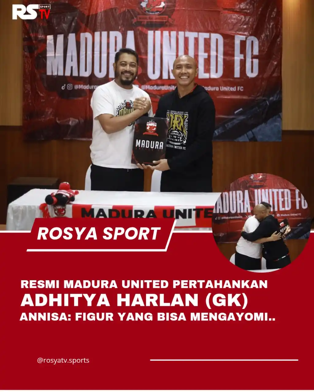 Image from ROSYA TV: Aditya Harlan Tetap Bersama Madura United, Sosok Senior yang Jadi Panu...