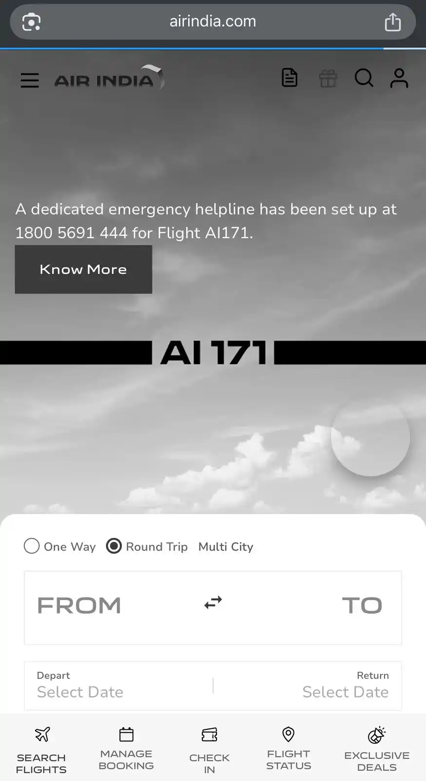 Image from AviationSpot Channel: *`Air India has changed its profile picture and website to black as a ...