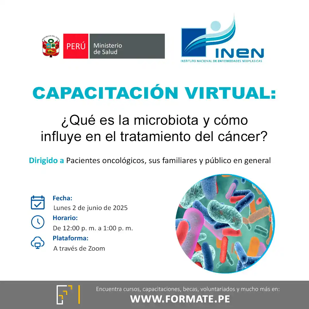 Image from Convocatorias - Medicina: Empleos - Capacitaciones: 📣 Capacitación virtual sobre “¿Qué es la microbiota y cómo influye en...