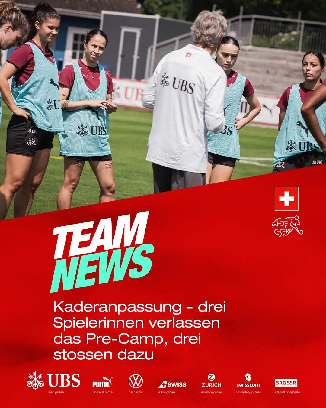 Image from Swiss National Teams: Changement de cadre – trois joueuses quittent le pré-camp, trois autre...