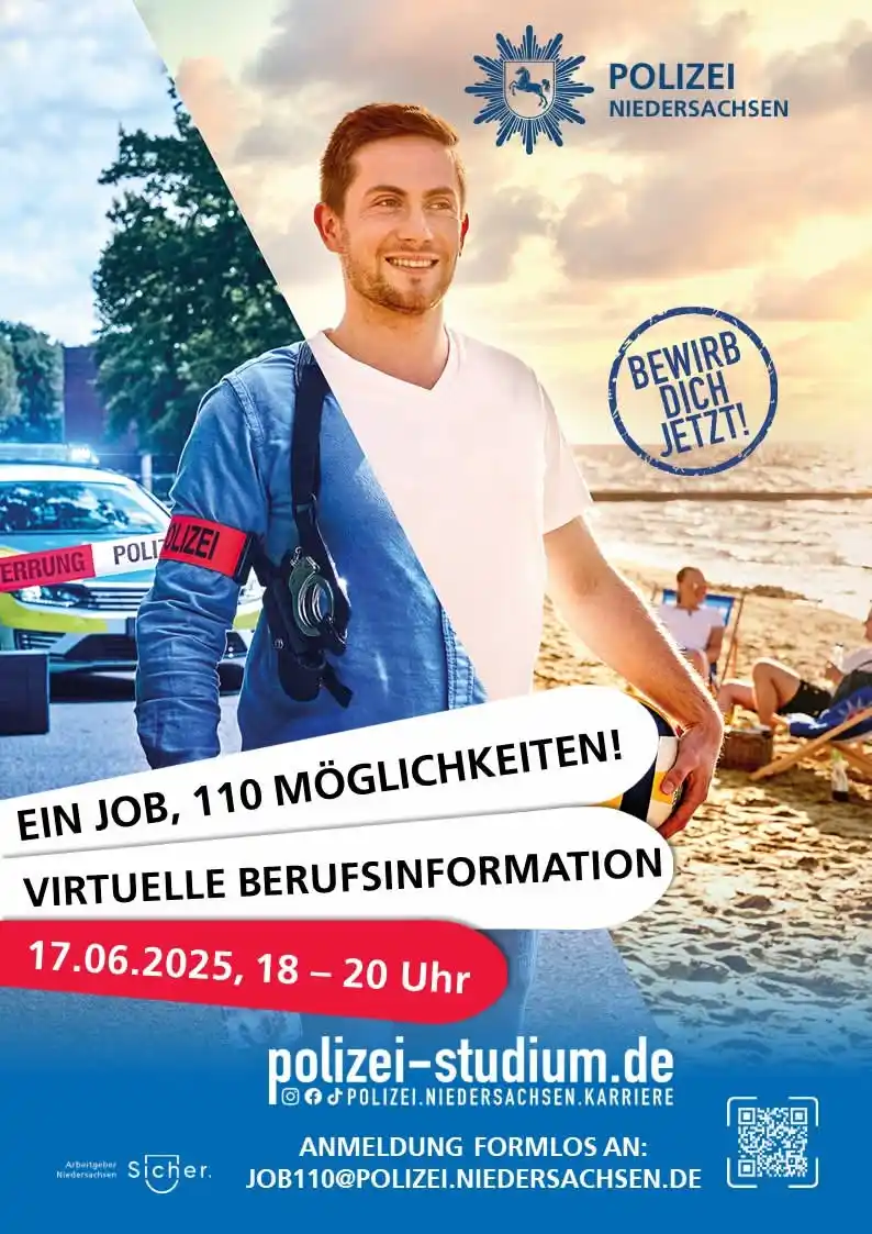 Image from Polizei Northeim: 🚨Ein Job, 110 Möglichkeiten 🚓  Du hast Fragen zum Studium, zum Auswa...