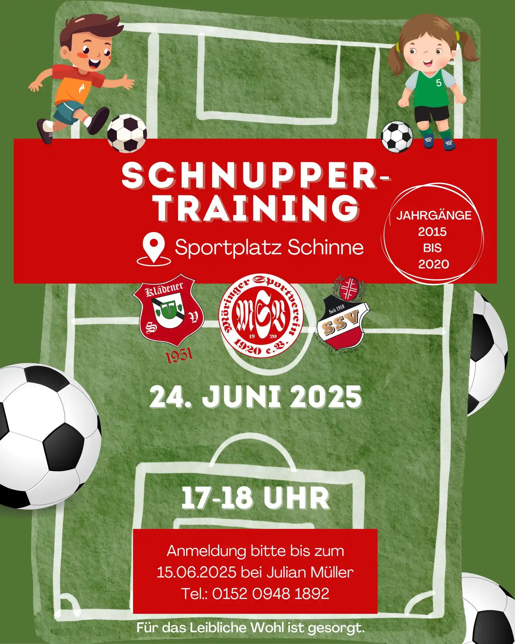 Image from Möringer Sportverein e.V.: ⚽ *Einladung zum Schnuppertraining*⚽ Die Vereine Möringer SV, Schinne...