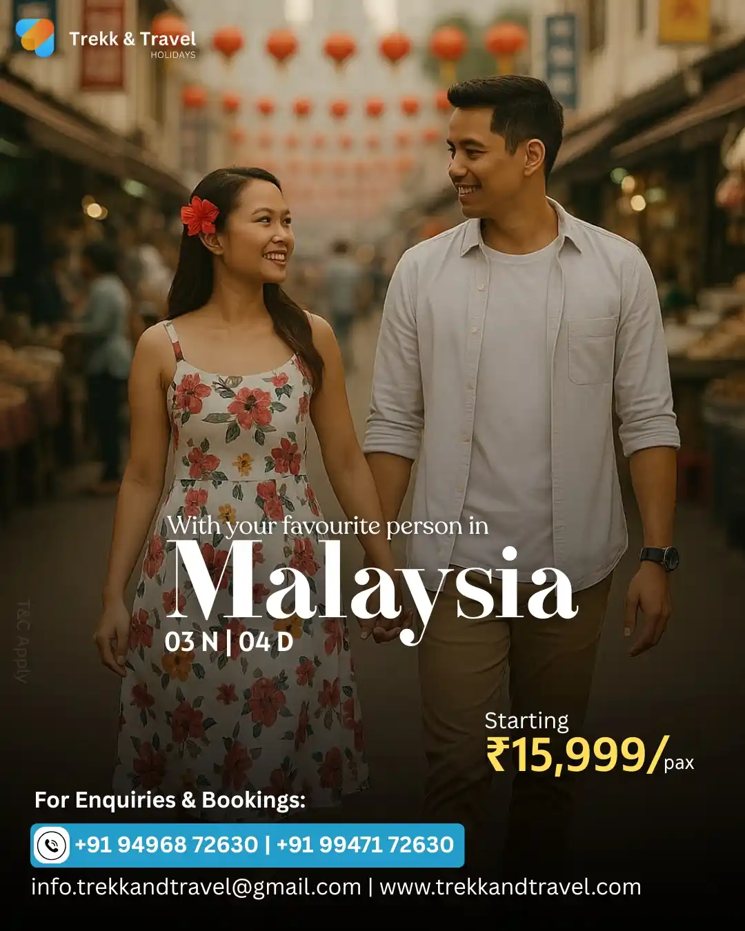 Image from Trekk And Travel Holidays : *Escape to Malaysia with your favourite person!❤️* Wander hand-in-hand...
