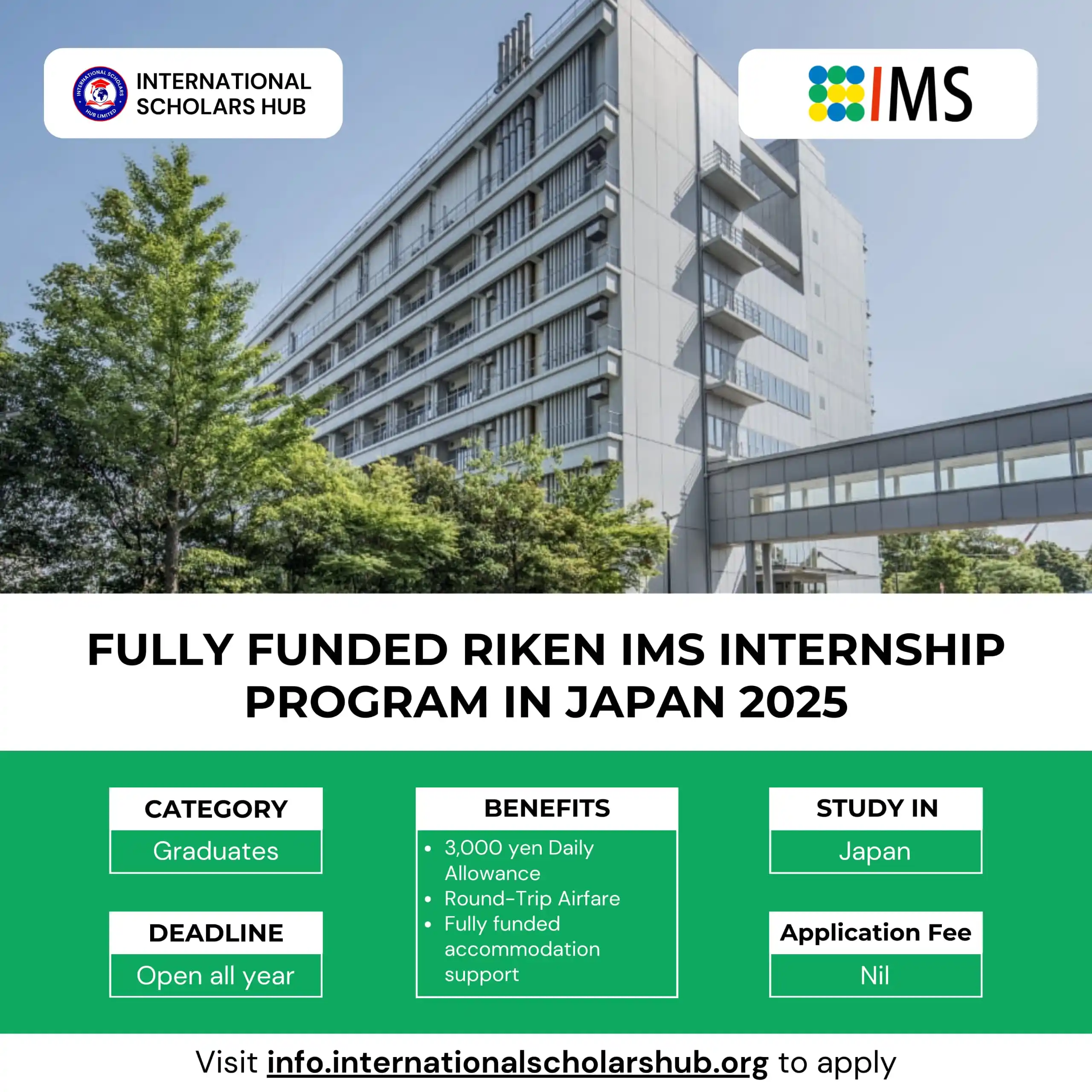 Image from Scholarship Hub: ❗Fullly Funded Internship Alert❗ *Fully funded RIKEN IMS Internship P...