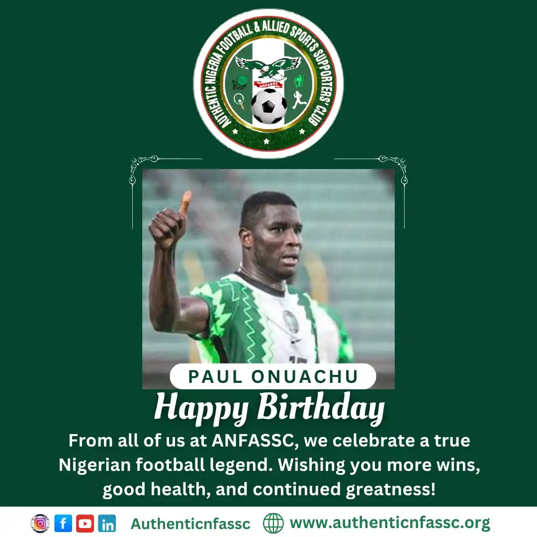Image from Authentic Nigeria Football and Allied Sports Supporters Club.: Happy Birthday to Paul Onuachu! We celebrate your outstanding talent,...