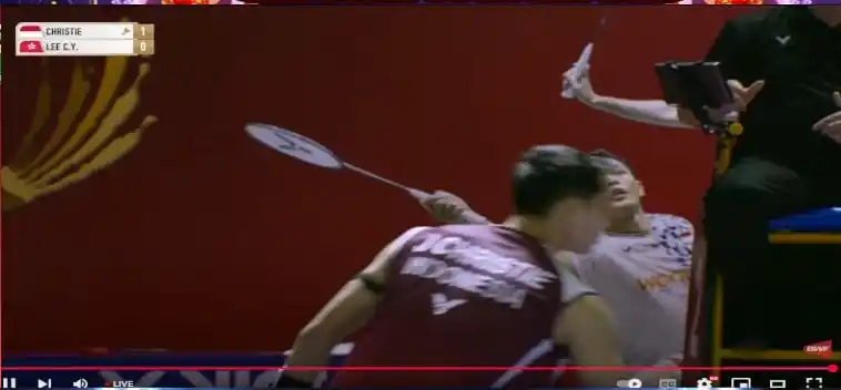 Image from POLA MAIN INDOSLOT88: KAPAL API Indonesia Open 2025 | Jonatan Christie (INA) [5] vs. Lee Che...