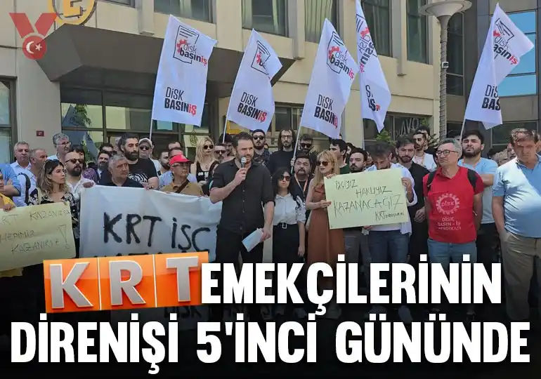 Image from Veryansın Tv: KRT emekçilerinin direnişi 5’inci gününde: ‘Mücadele sürecek’ KRT TV...