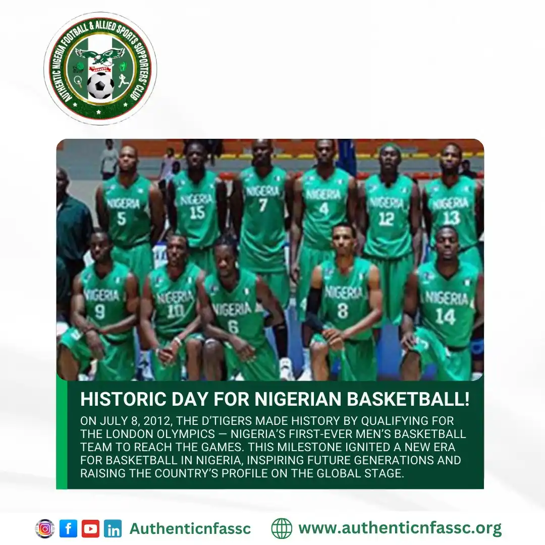 Image from Authentic Nigeria Football and Allied Sports Supporters Club.: On July 8, 2012, the D’Tigers etched their name in the annals of Niger...