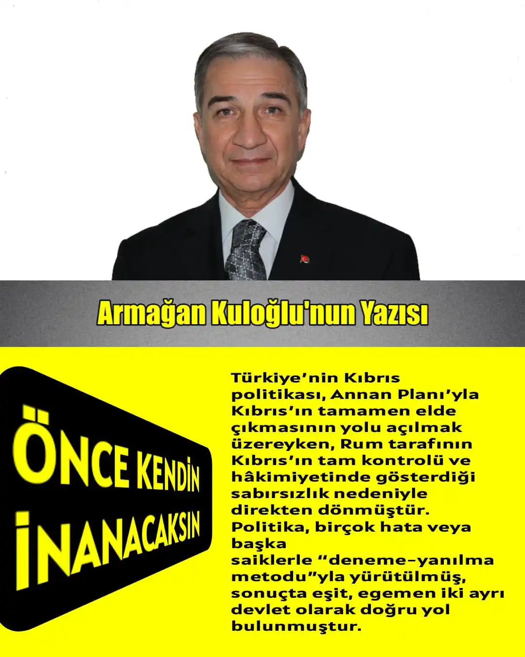 Image from ÜLKÜ PINARI: ÖNCE KENDİN İNANACAKSIN Türkiye’nin Kıbrıs politikası, Annan Planı’y...