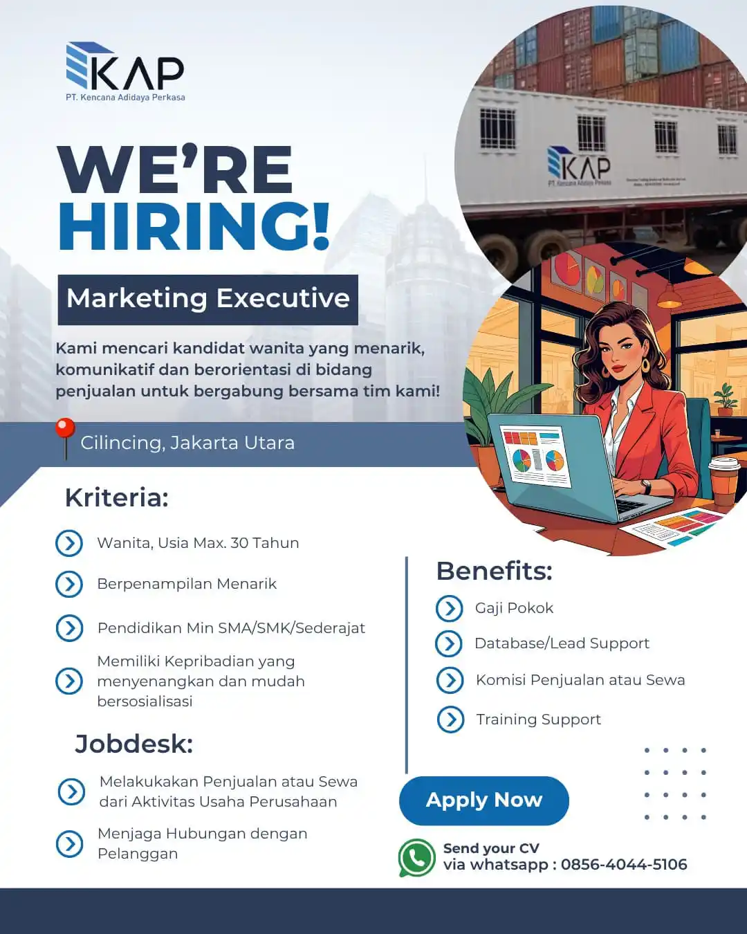 Image from INFO LOKER JABODETABEK & SEKITARNYA: *PT. KENCANA ADIDAYA PERKASA* Posisi : Marketing Executive Lokasi : J...