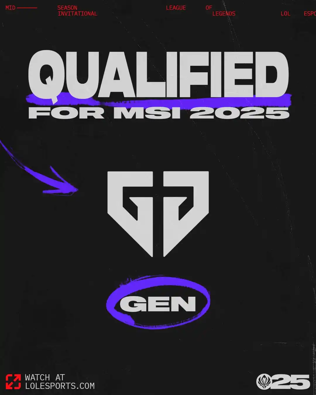 Image from LoL Esports: REVERSE SWEEP COMPLETED: Congratulations to GEN on qualifying for MSI ...
