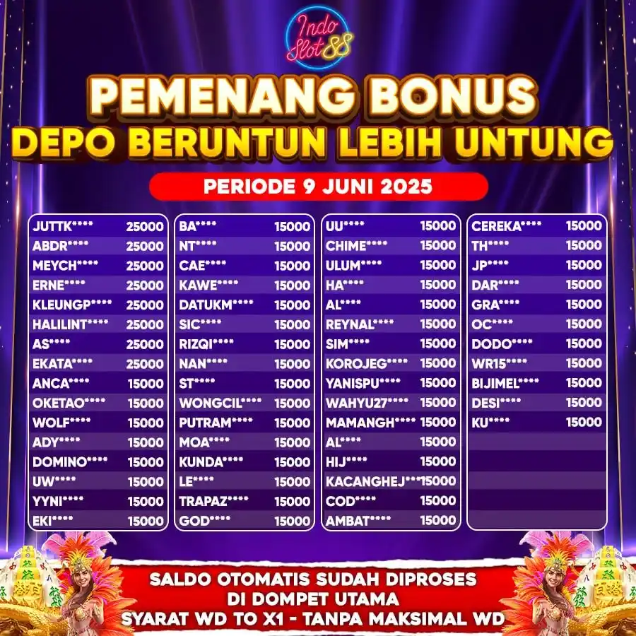 Image from POLA MAIN INDOSLOT88: Selamat kepada pemenang 𝗗𝗘𝗣𝗢 𝗕𝗘𝗥𝗨𝗡𝗧𝗨𝗡 - 𝗟𝗘𝗕𝗜𝗛 𝗨𝗡𝗧�...