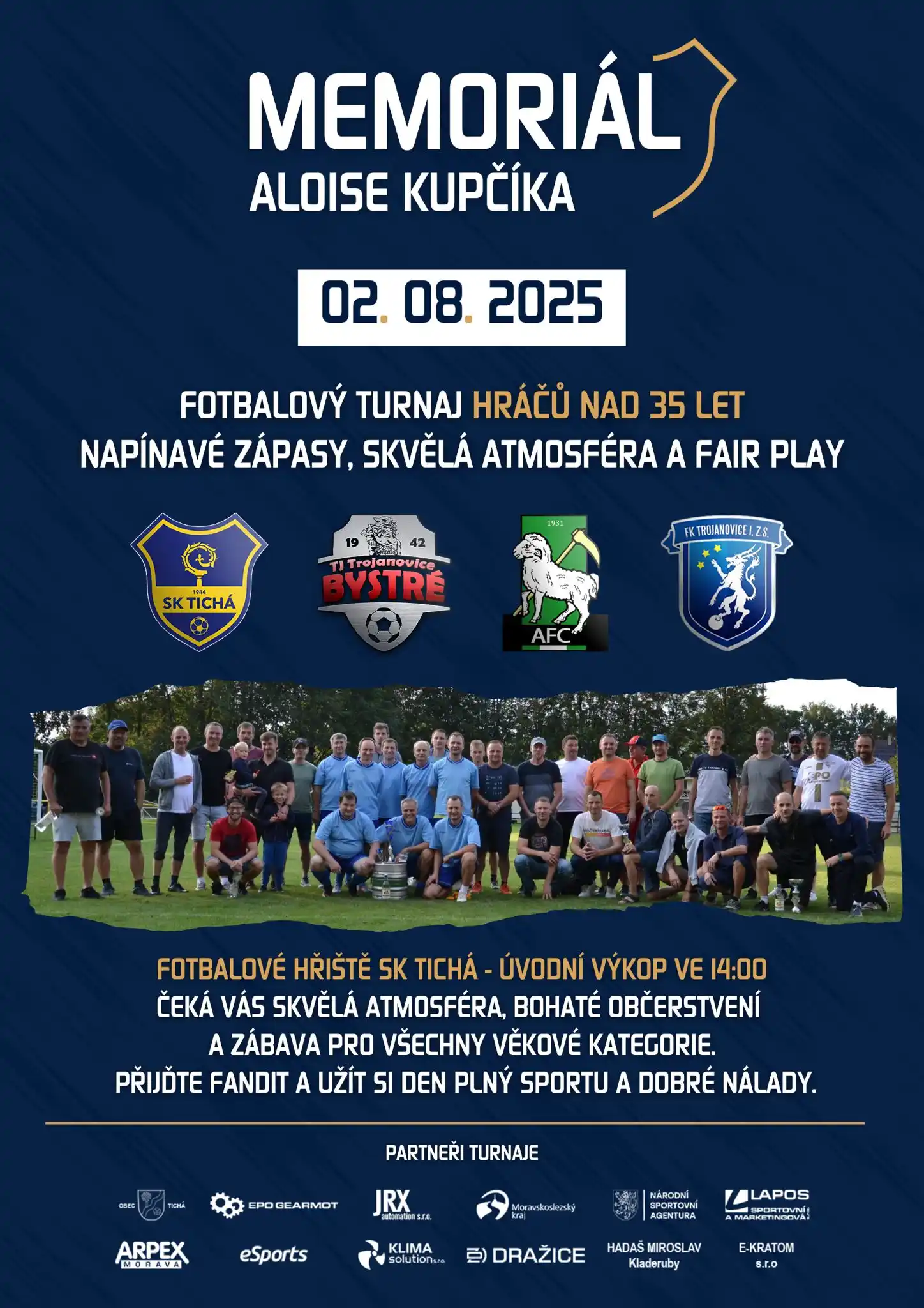 Image from SK Tichá: 🏆 | Srdečně vás zveme na tradiční turnaj pro hráče nad 35 let! Těšit ...