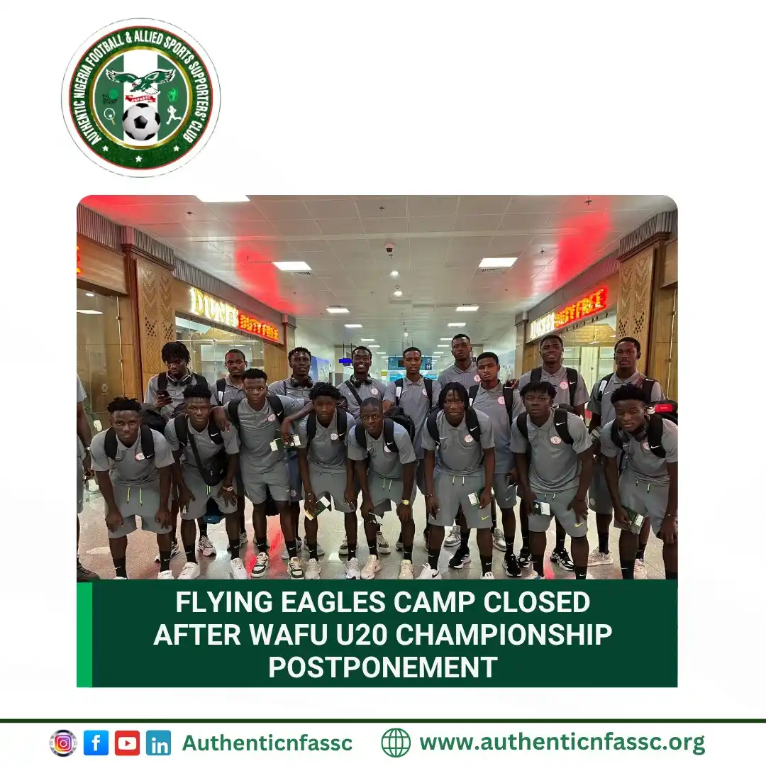 Image from Authentic Nigeria Football and Allied Sports Supporters Club.: The camp of Nigeria’s U20 national team, the Flying Eagles, has been o...