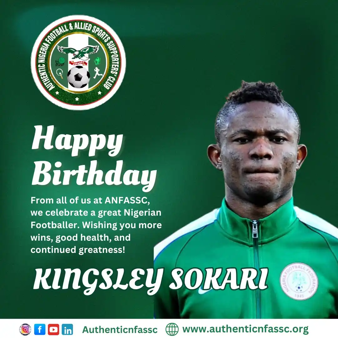 Image from Authentic Nigeria Football and Allied Sports Supporters Club.: Today, we celebrate a talented midfielder whose passion, intelligence,...