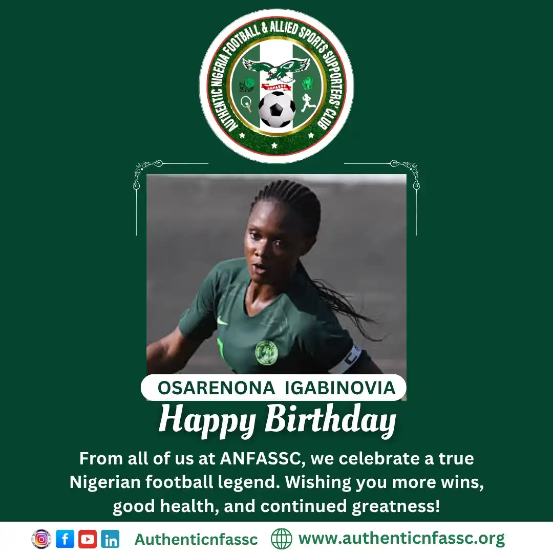 Image from Authentic Nigeria Football and Allied Sports Supporters Club.: Today, we celebrate a woman whose name is etched in the story of Niger...