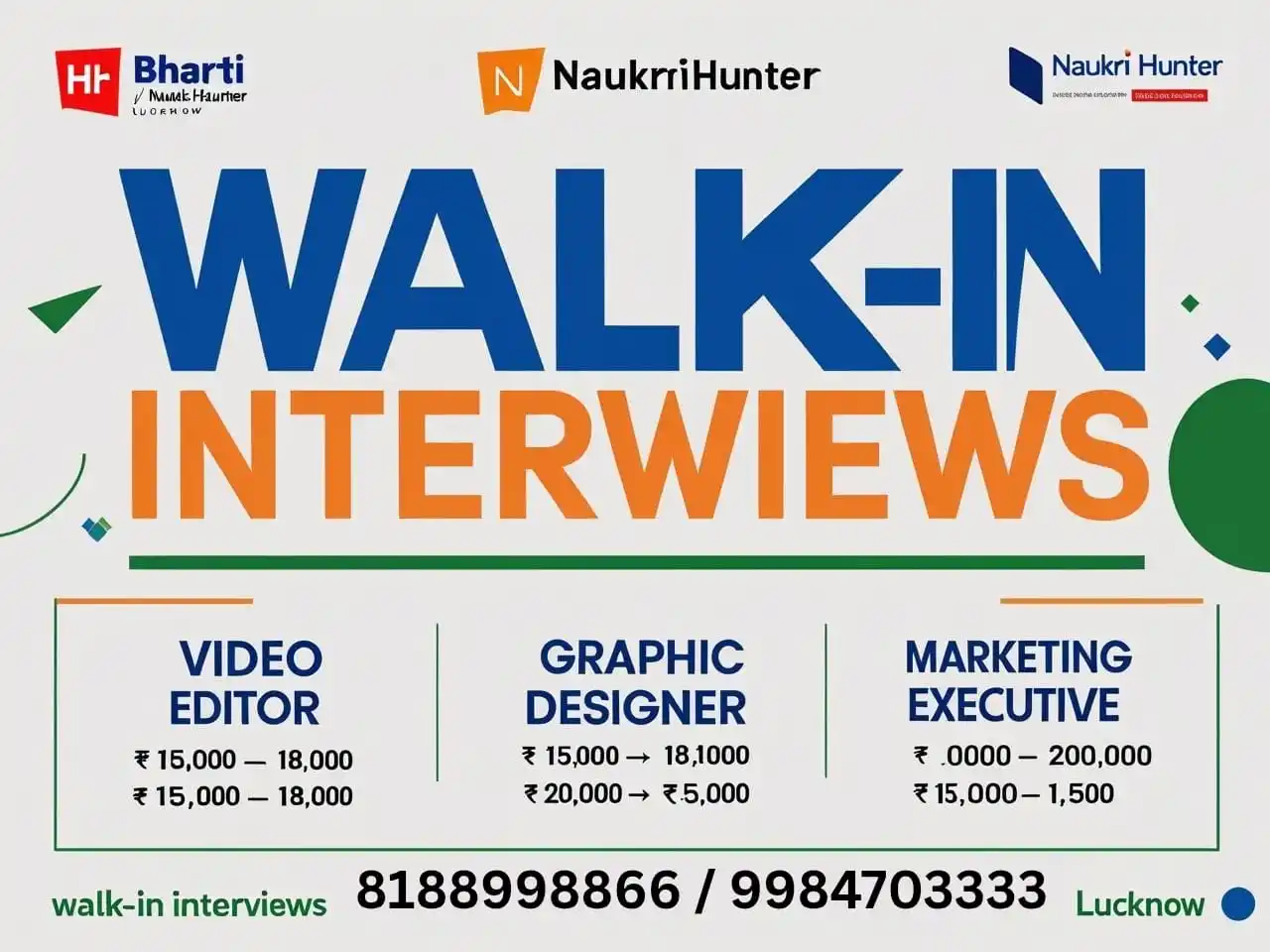 Image from Jobs Today: 🚨 WALK-IN INTERVIEWS – BHARTI HR / NAUKRI HUNTER 🚨 Looking for Excit...