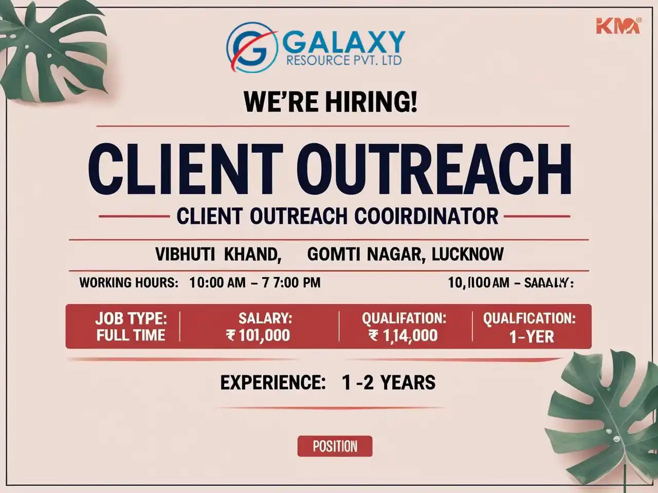 Image from Jobs Today: 🚨 We're Hiring! | Client Outreach Coordinator 🚨 📍 Location: Vibhuti...