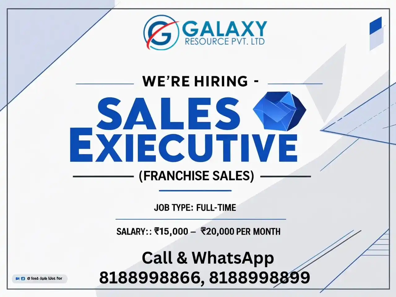 Image from Jobs Today: 🚨 We're Hiring – Sales Executive (Franchise Sales) 🚨 📍 Location: Vi...