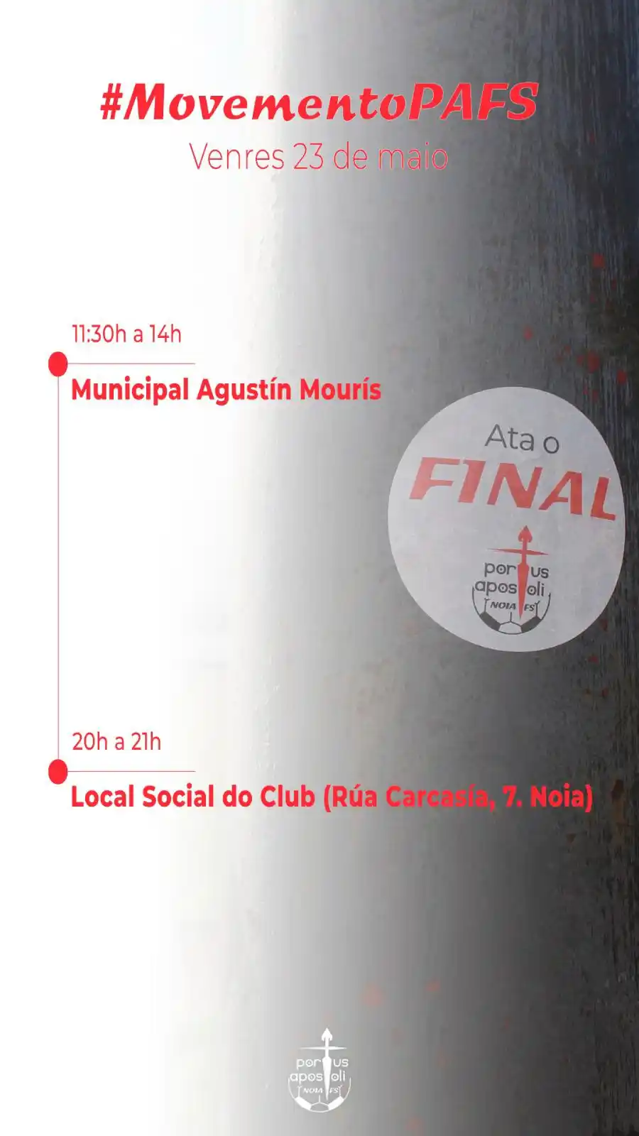 Image from Noia Portus Apostoli FS: 🙋 Xa estamos a 𝘃𝗲𝗻𝗿𝗲𝘀! 🗳️🤍 Últimas dúas paradas do <a class=...
