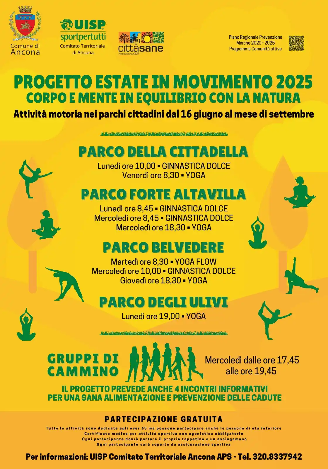 Image from Comune di Ancona: 🧘♀️Yoga, ginnastica dolce, gruppi di cammino, se hai superato gli "a...