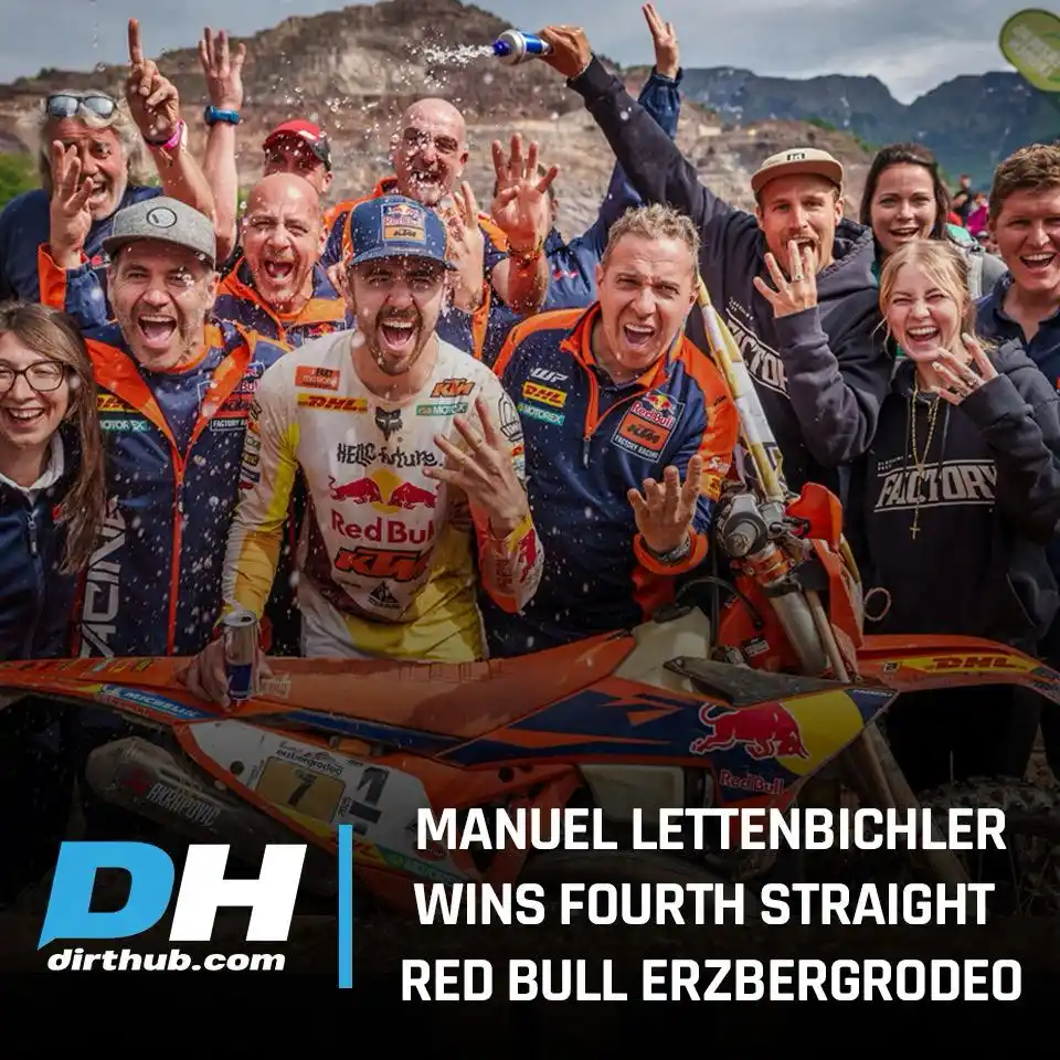 Image from Dirt Hub: 4️⃣ ❌... Mani Lettenbichler fought off Billy Bolt to win his fourth st...