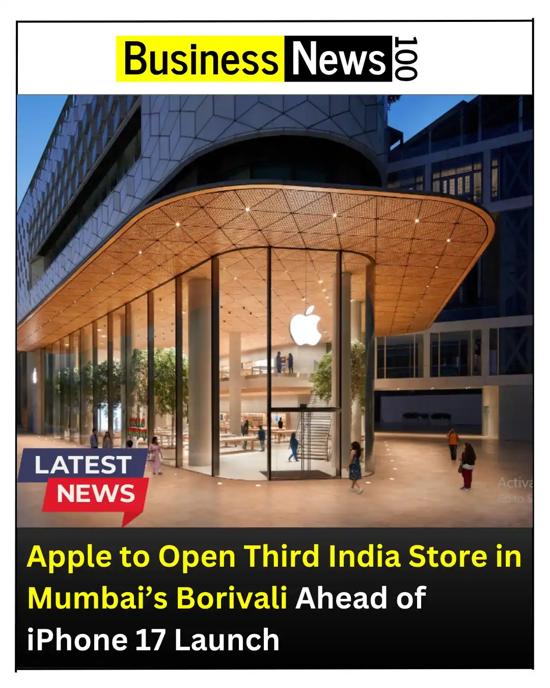 Image from Business News 100: Apple is set to open its third official retail store in India at Obero...