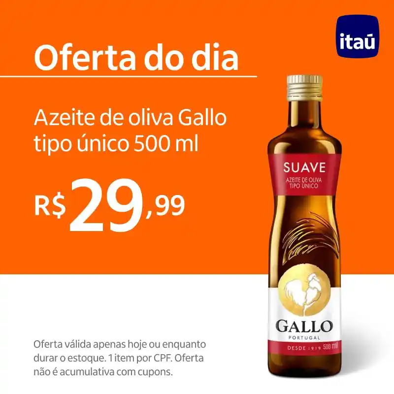 Image from Itaú Shop: Bom dia com novidade boa: *a oferta do dia já tá no ar* e não veio pra...
