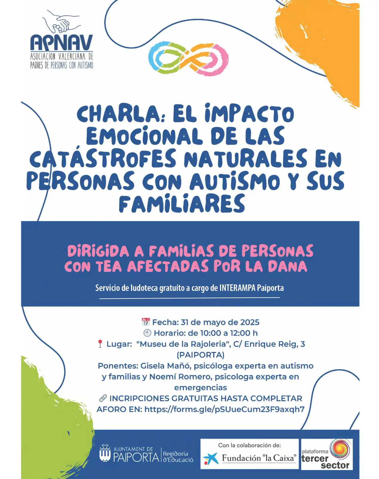 Image from Ajuntament de Paiporta: 💬Charla dirigida a familias de personas con TEA afectadas por la DANA...