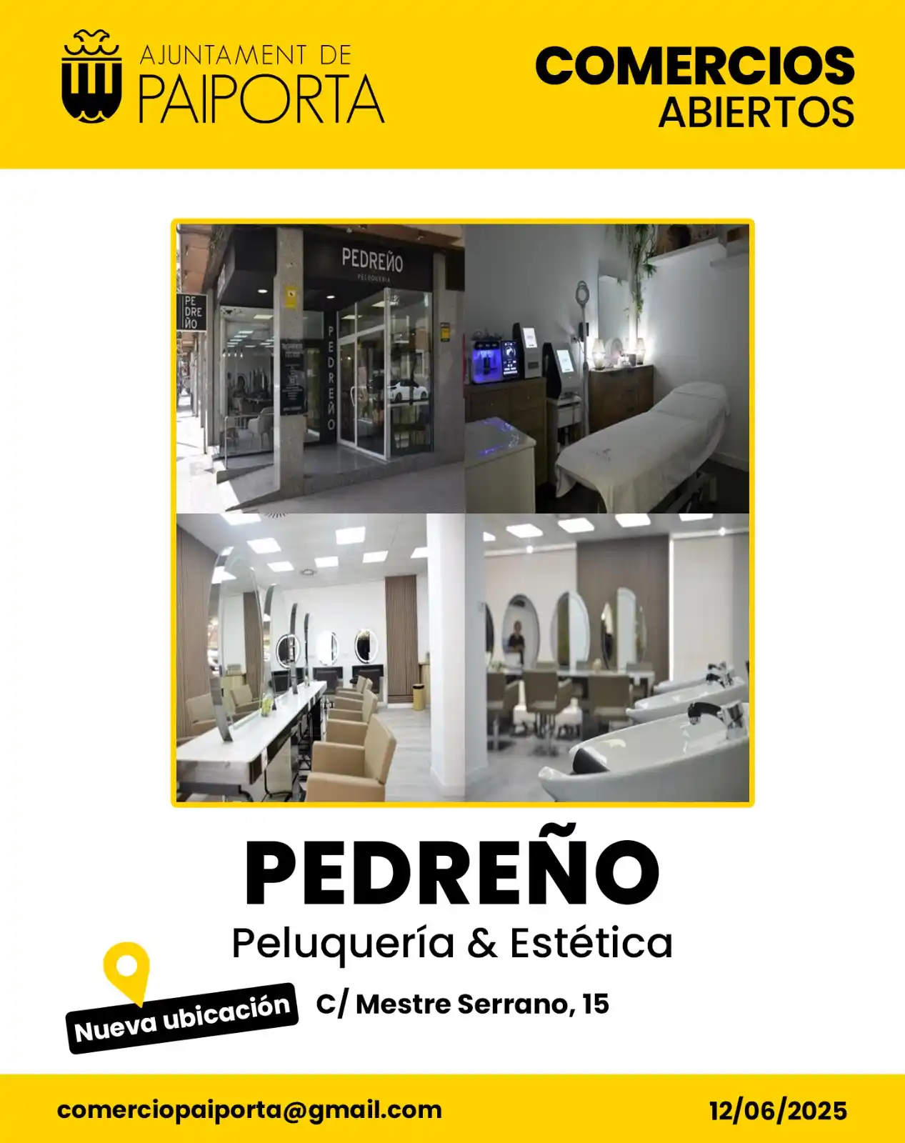 Image from Ajuntament de Paiporta: 🛍️ 📢 COMERCIOS ABIERTOS 💪👏 💇🏻♀️💆🏼♀️ *PEDREÑO* Peluquería & ...