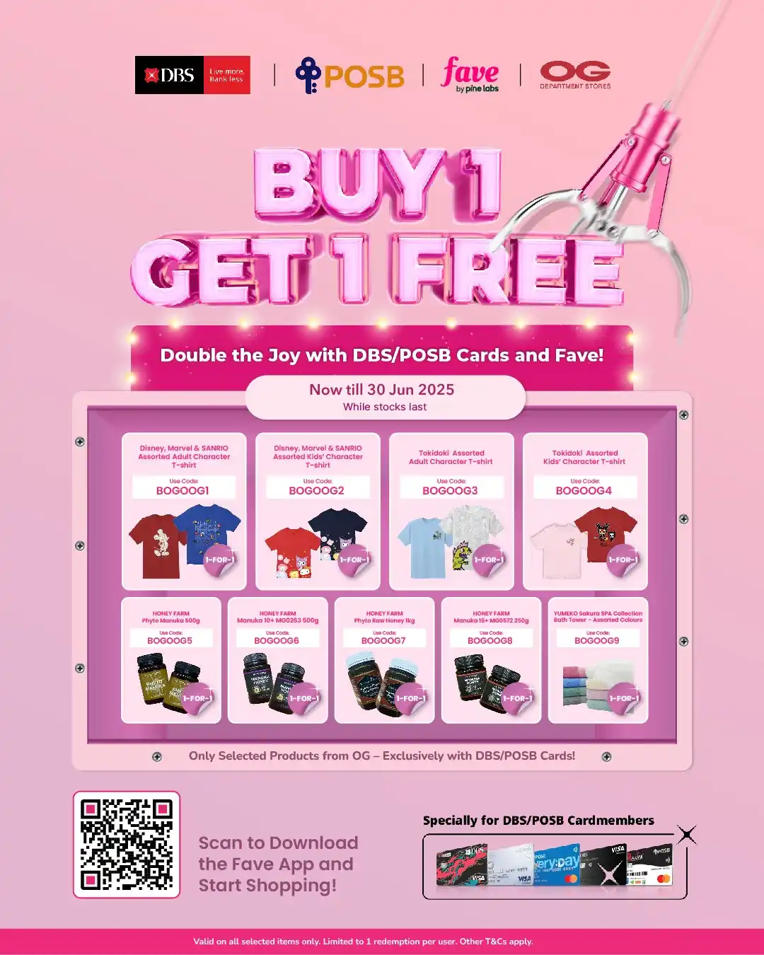 Image from OG Dept Stores: 🎁 DBS/POSB Cardmembers, this one’s for YOU! BOGO alert! 🎉Buy 1, Get...