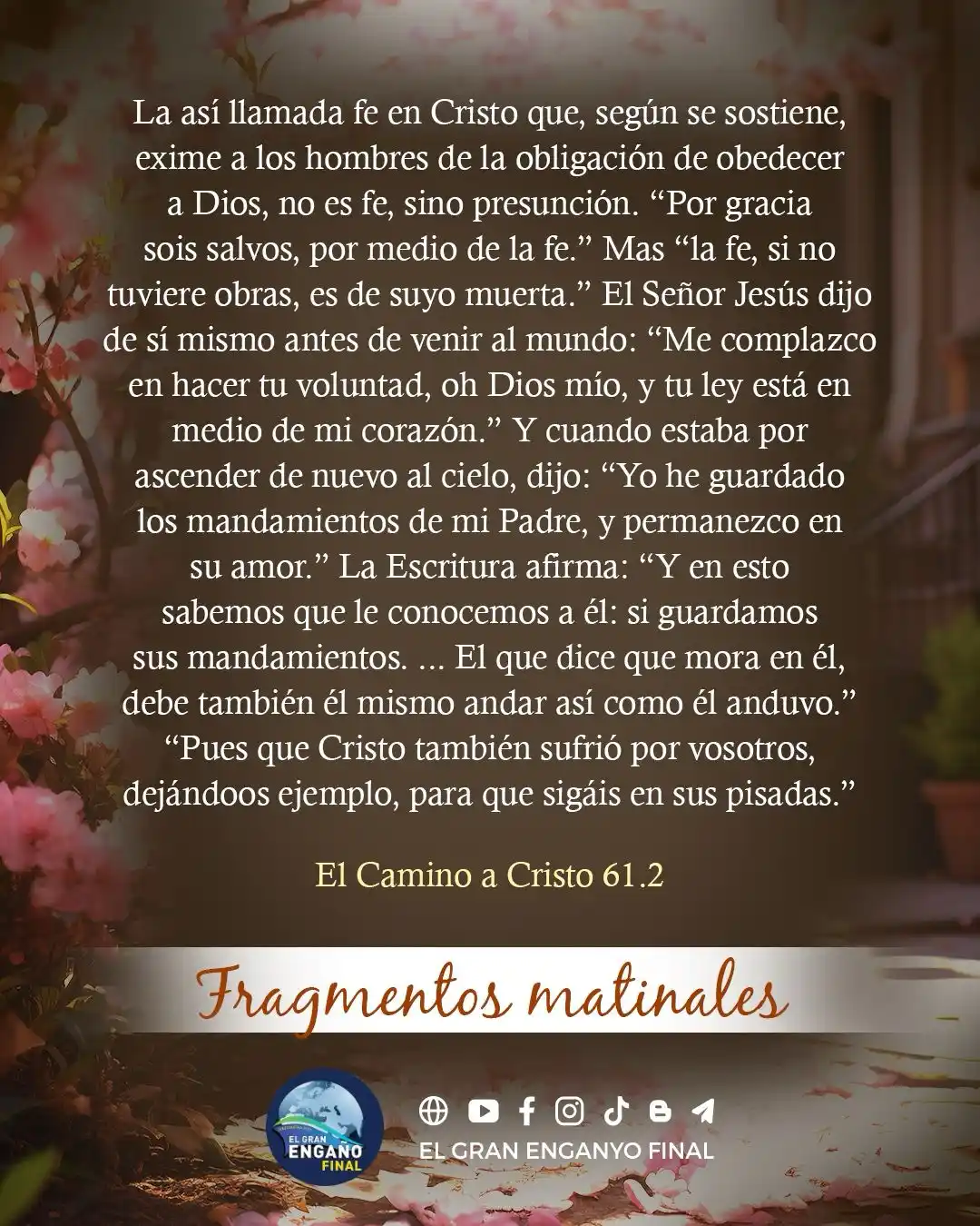 Image from El Gran Enganyo Final : 🧡¡Feliz bendecido Jueves!🙏🏻 📖 _La así llamada fe en Cristo que, s...
