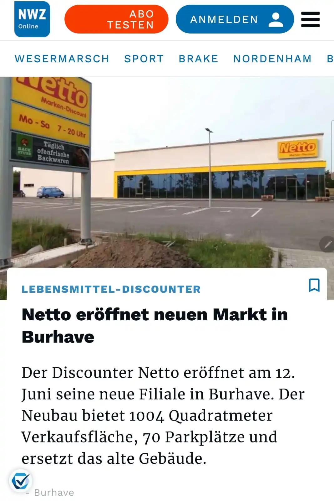 Image from Fedderwardersiel: https://www.nwzonline.de/wesermarsch/lebensmittel-discounter-netto-ero...