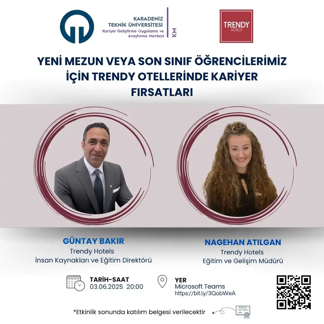 Image from 🎓KTÜ İşletme Bölümü: KTÜ Kariyer Geliştirme Uygulama ve Araştırma Merkezi ve Trendy Hotels ...