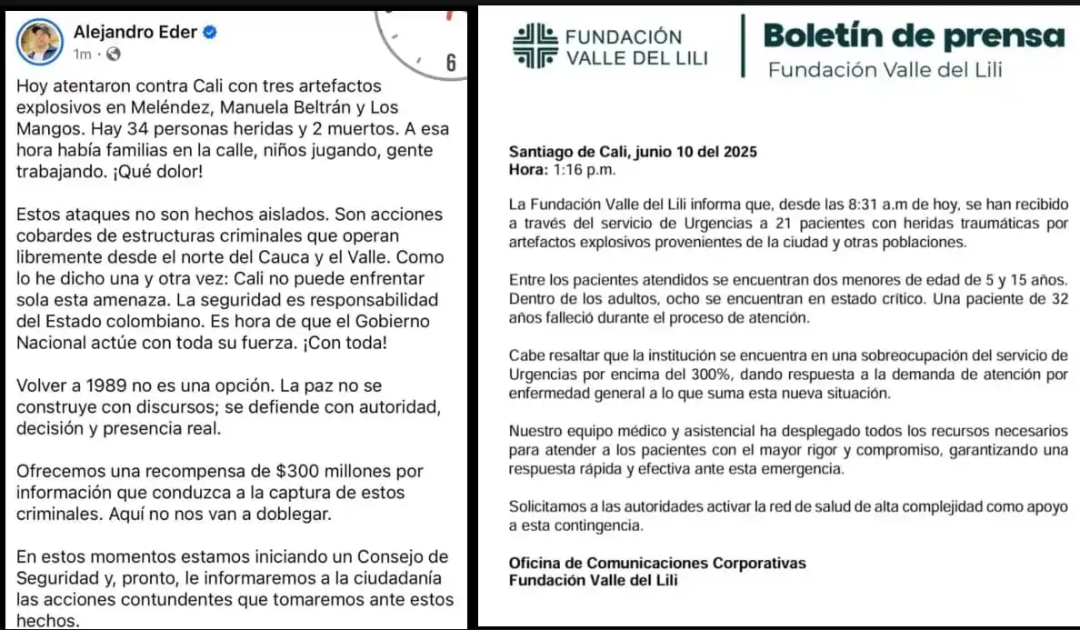 Image from CALI INFORMA NOTICIAS: LA CLÍNICA VALLE DE LILI HA RECIBIDO 21 PERSONAS AFECTADAS POR LAS EXP...