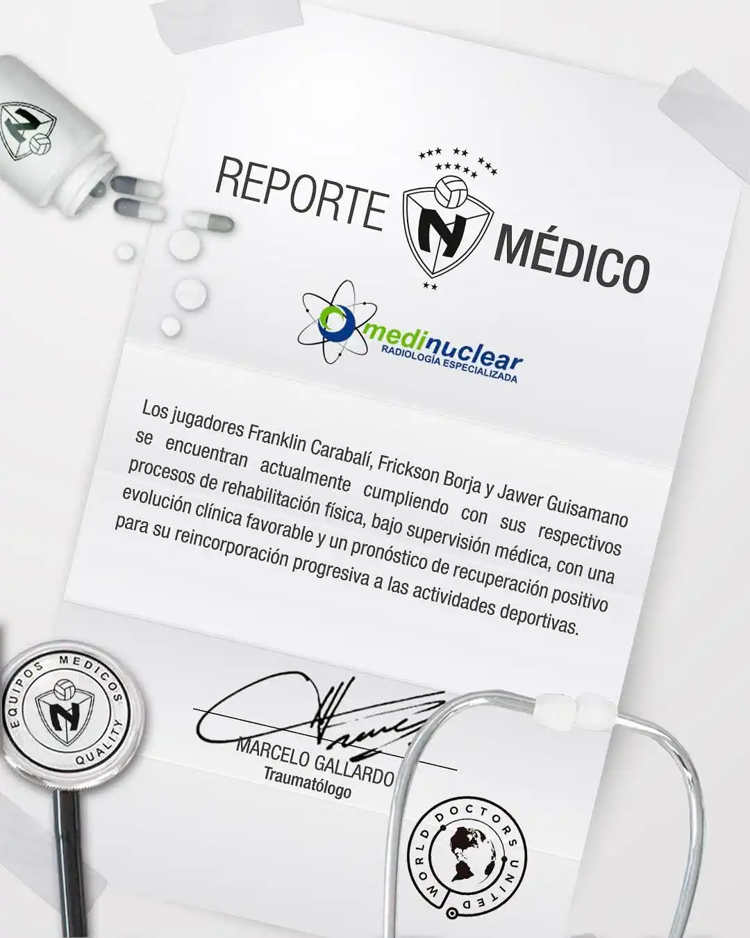 Image from C.D. El Nacional: 🏥PARTE MÉDICO Presentado gracias a: Medinuclear <a class="text-blu...
