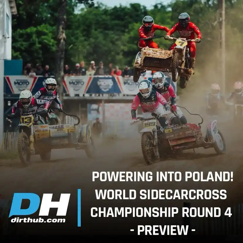 Image from Dirt Hub: 🇵🇱 Gdansk in Poland holds Round Four of the 2025 FIM World Sidecarcr...
