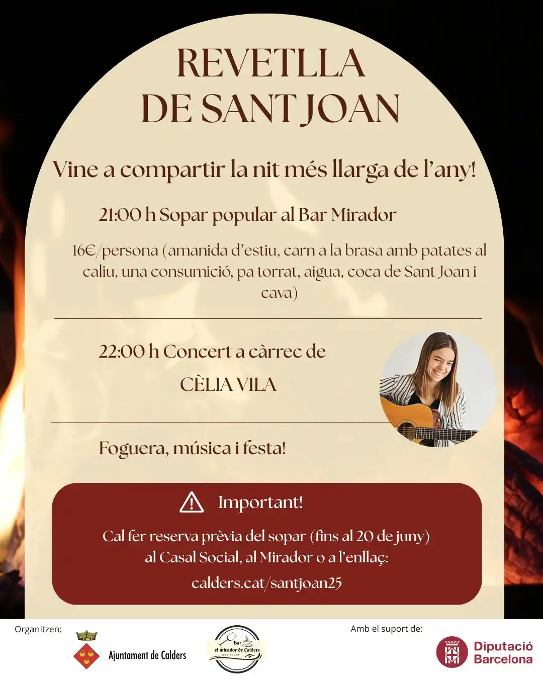Image from Ajuntament de Calders: 🎉 *REVETLLA DE SANT JOAN* _Vine a compartir la nit més llarga de l’an...